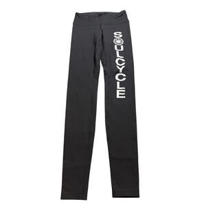 Soulcycle x Lululemon Full Length Black Leggings Perforated Womens Size‎ 2